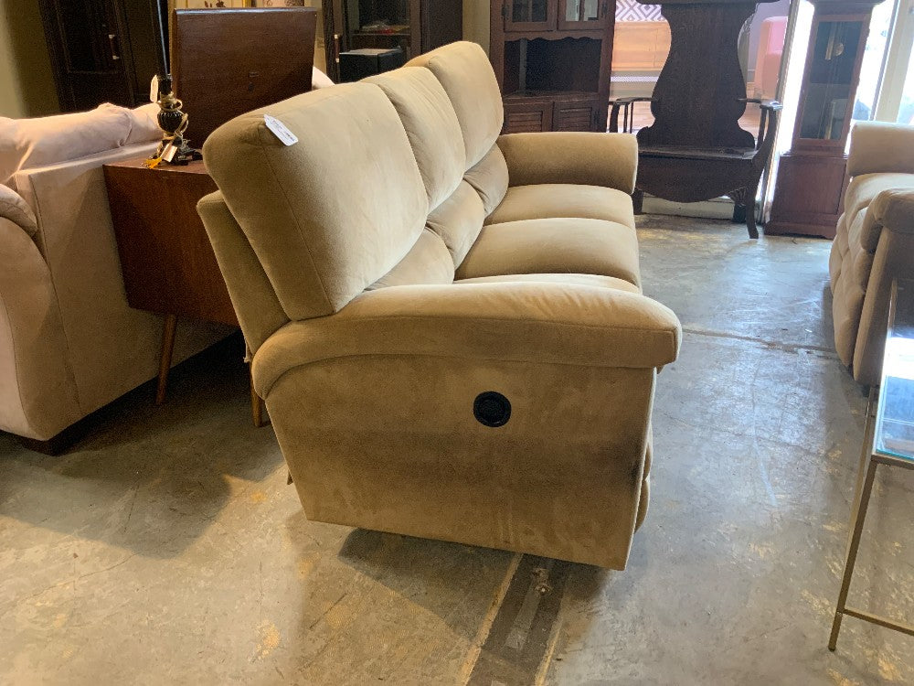 Tan Suede Reclining Sofa|282536