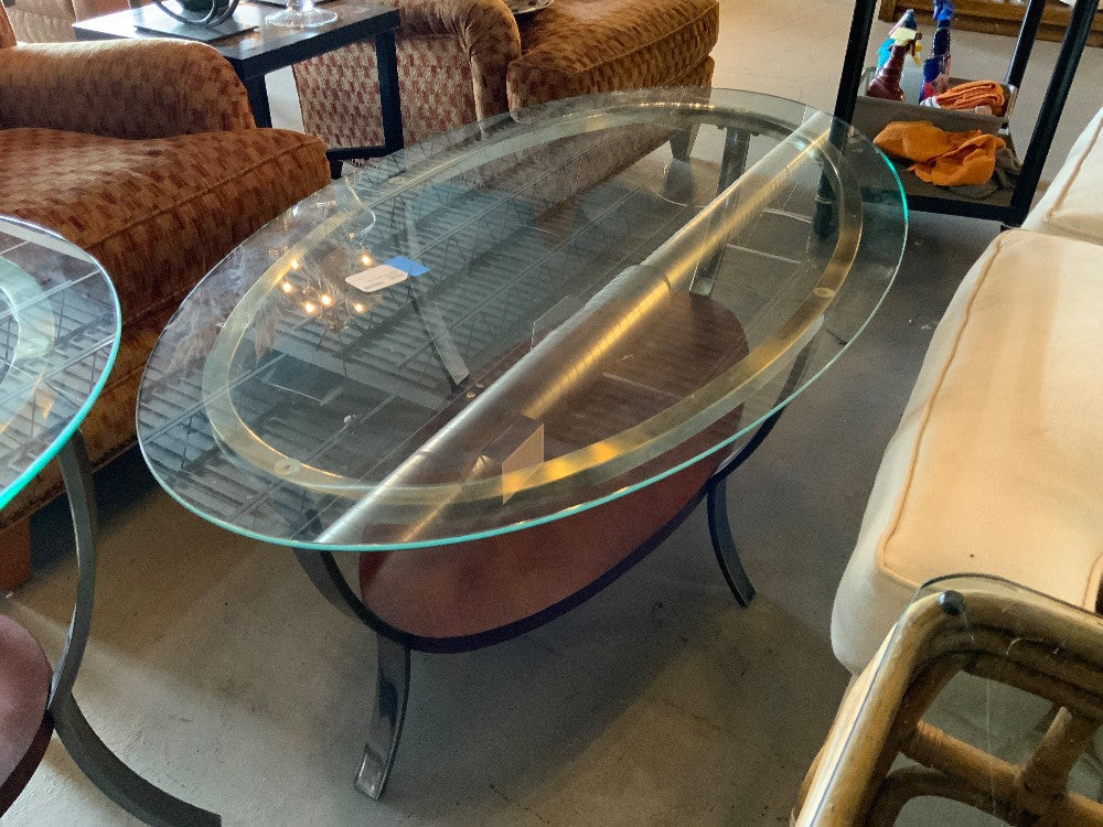 Glass Oval Coffee Table|286024