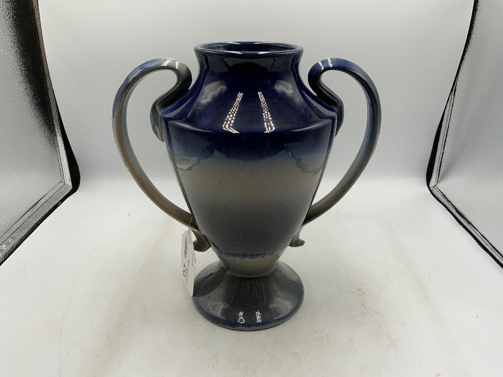 2 Handle Blue Vase|287184