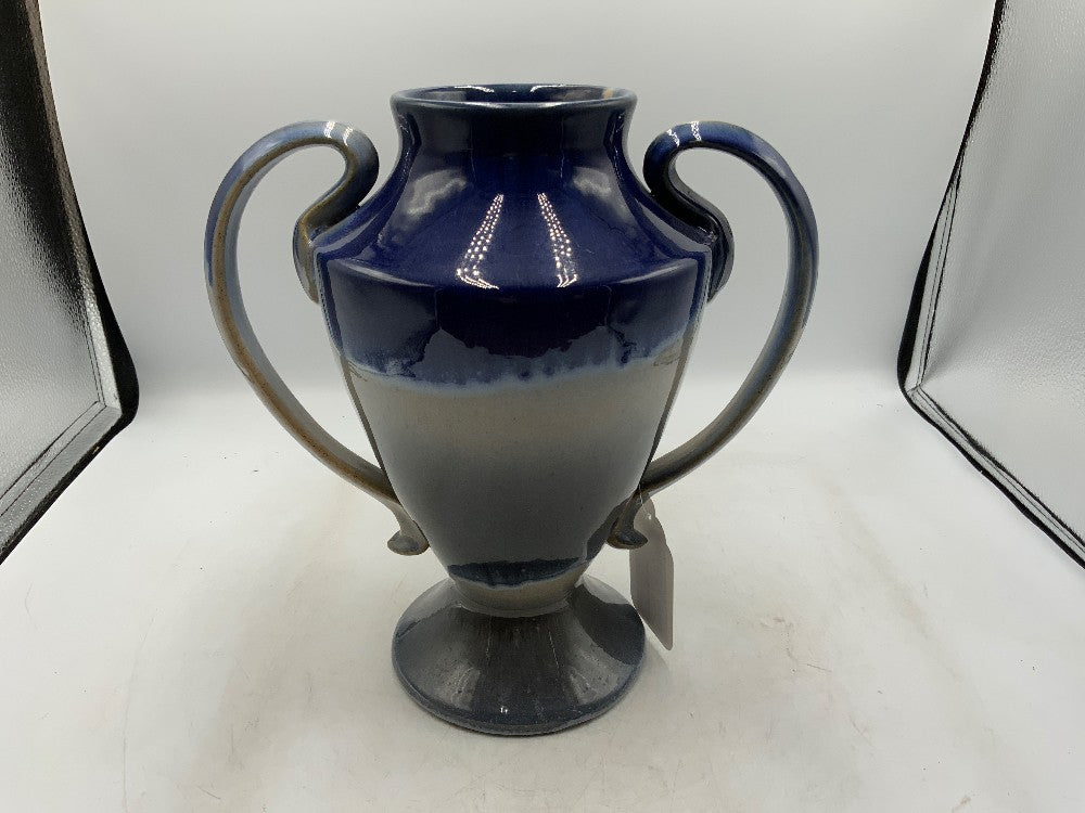 2 Handle Blue Vase|287186