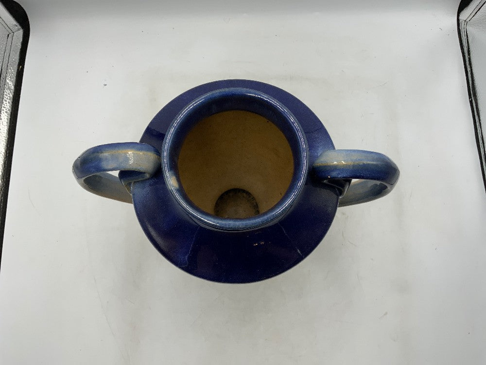 2 Handle Blue Vase|287189