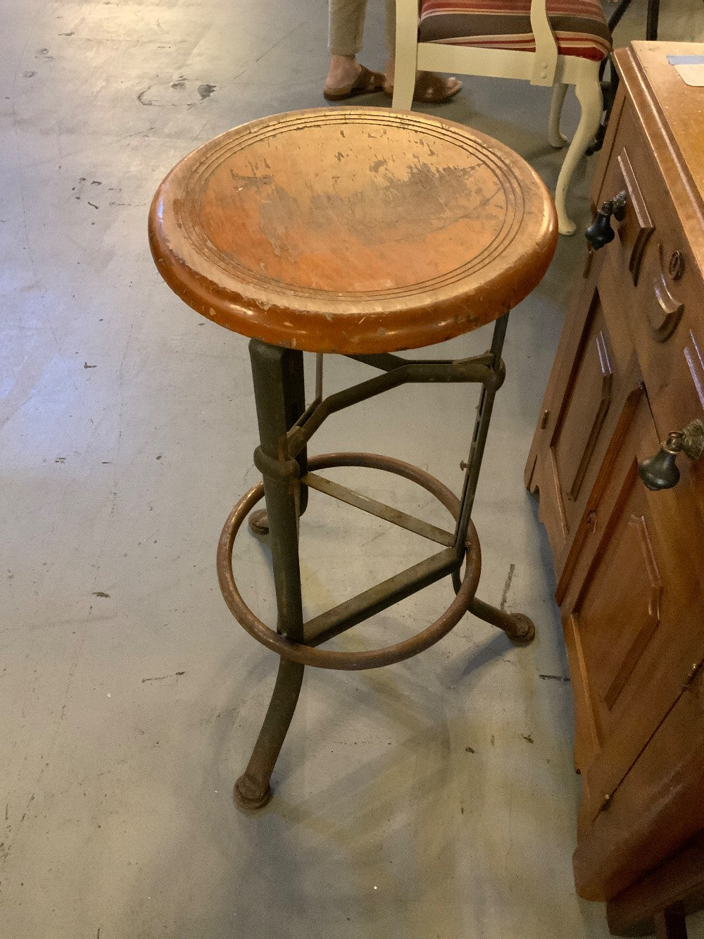 Wood/Wrought Iron Barstool|287953