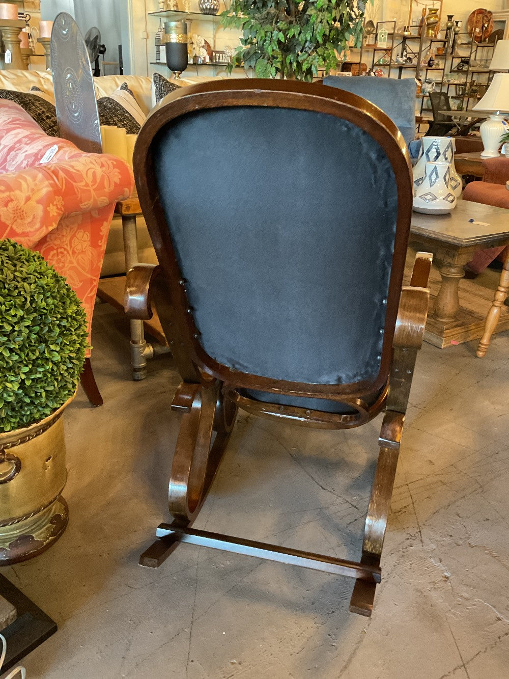 Bentwood Rocker with Black Upholstery|289244