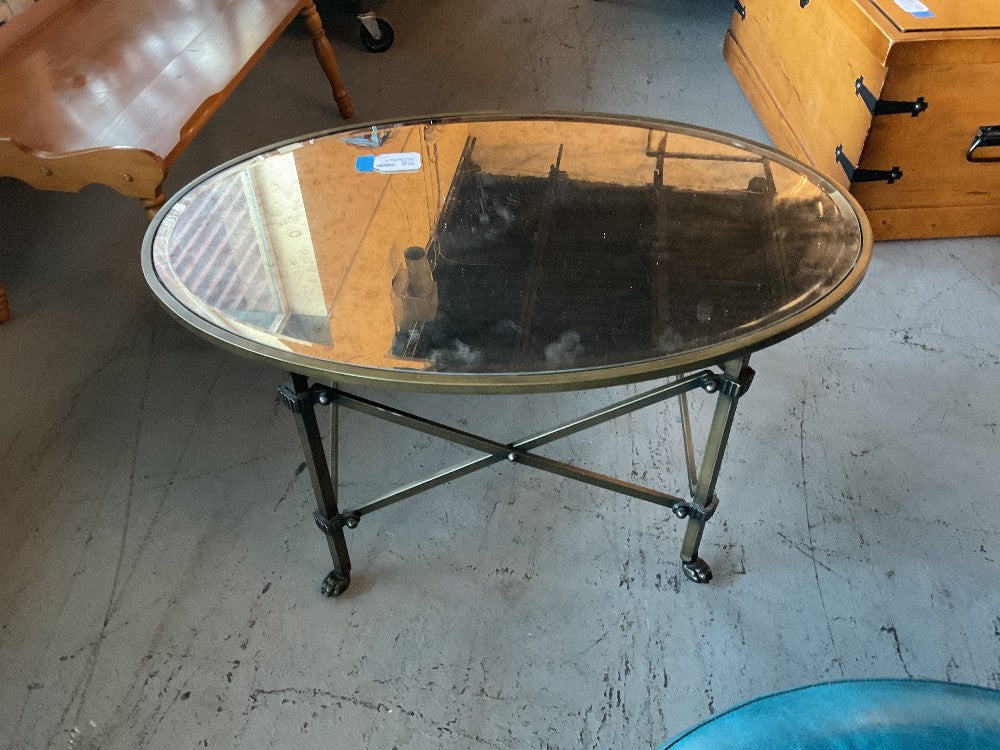 Metal Coffee Table with Mercury Glass Inlay|289521
