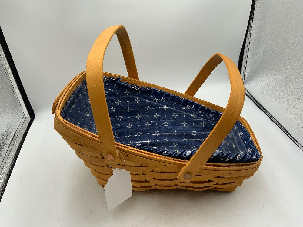 Longaberger 2000 Vegetable Basket w/ Blue Liner + Protector|289654