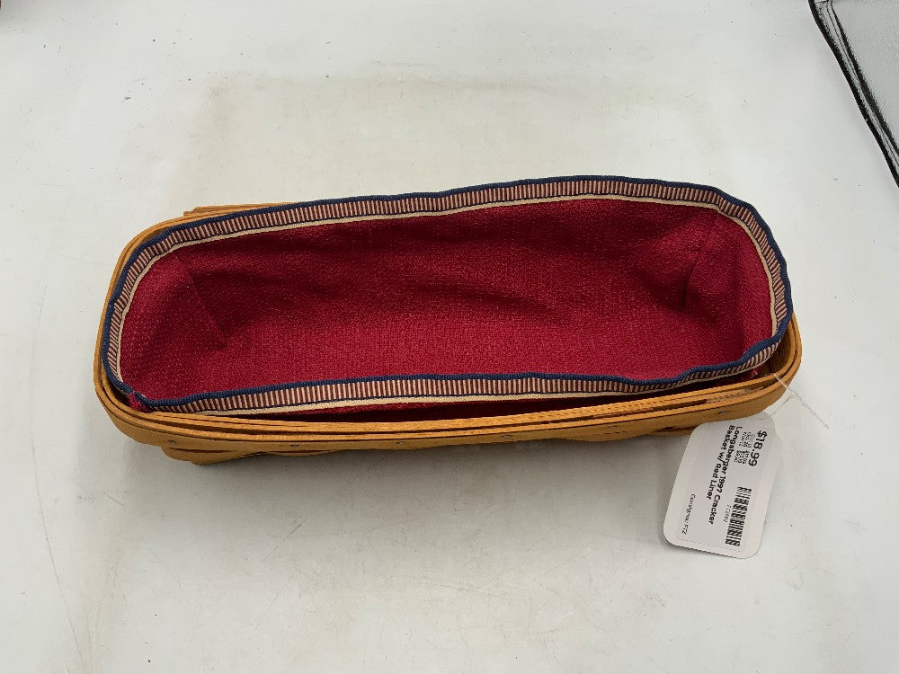 Longaberger 1997 Cracker Basket w/ Red Liner|289658