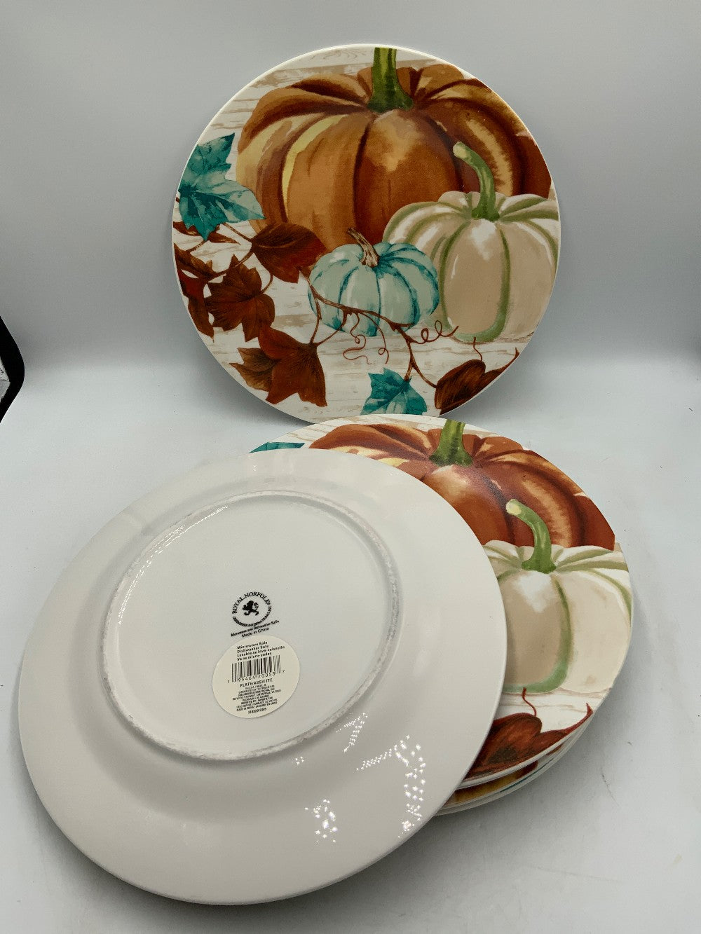 Royal Norfolk Pumpkin Plates - Set of 6|284381