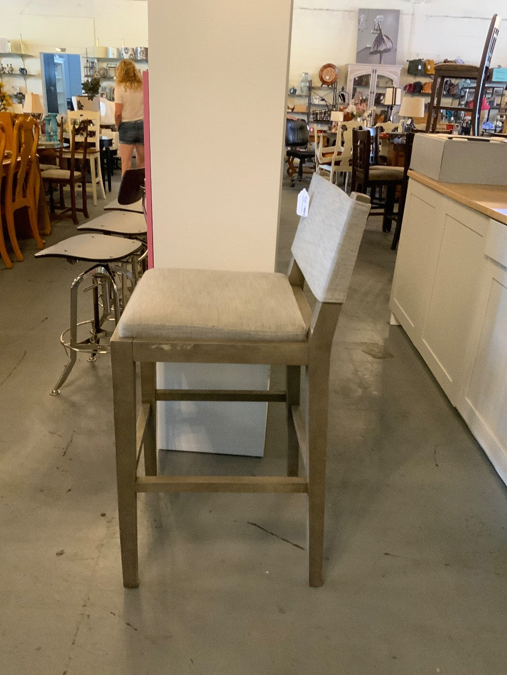 Grey Upholstered Barstool|284646