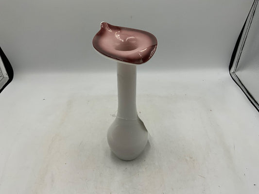 Burgundy/White Glass Vase|285379