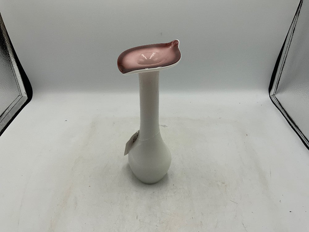 Burgundy/White Glass Vase|285380