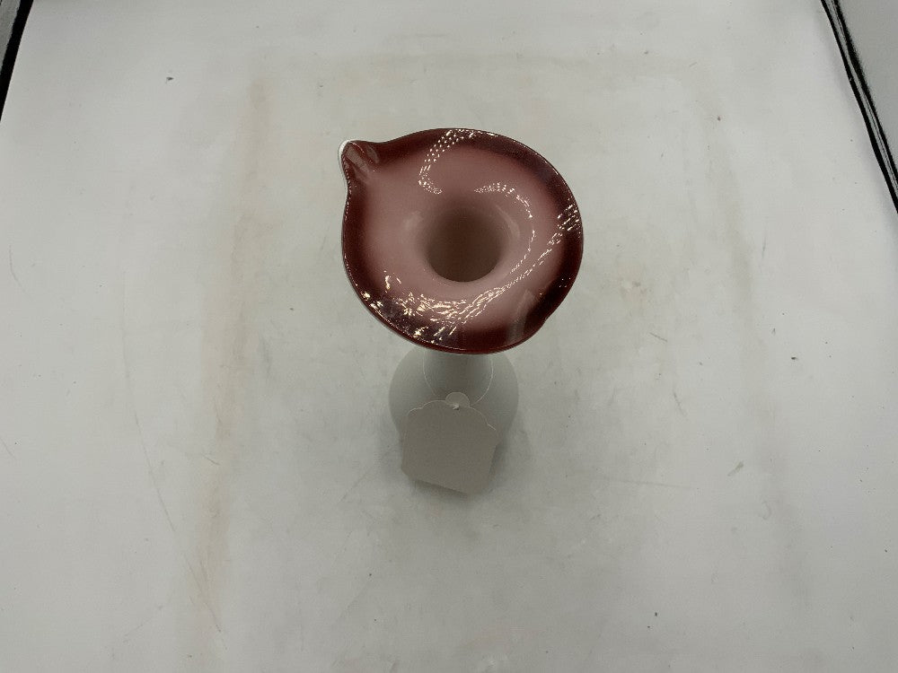 Burgundy/White Glass Vase|285381