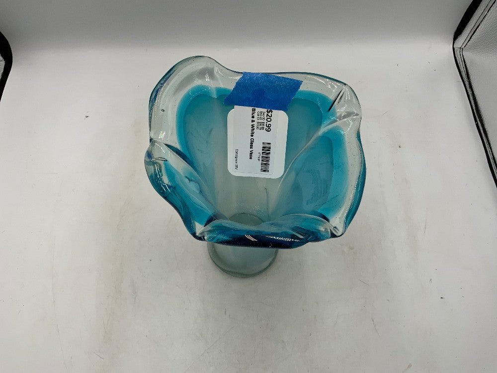 Blue & White Glass Vase|285389