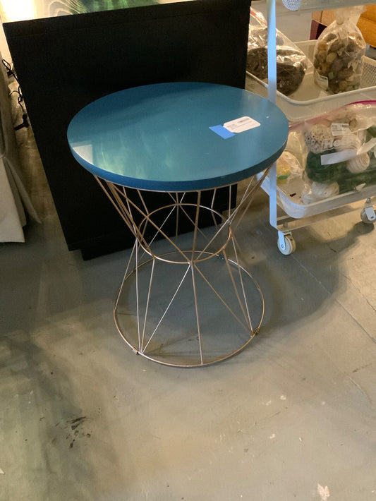 Blue / Gold Round End Table|285394