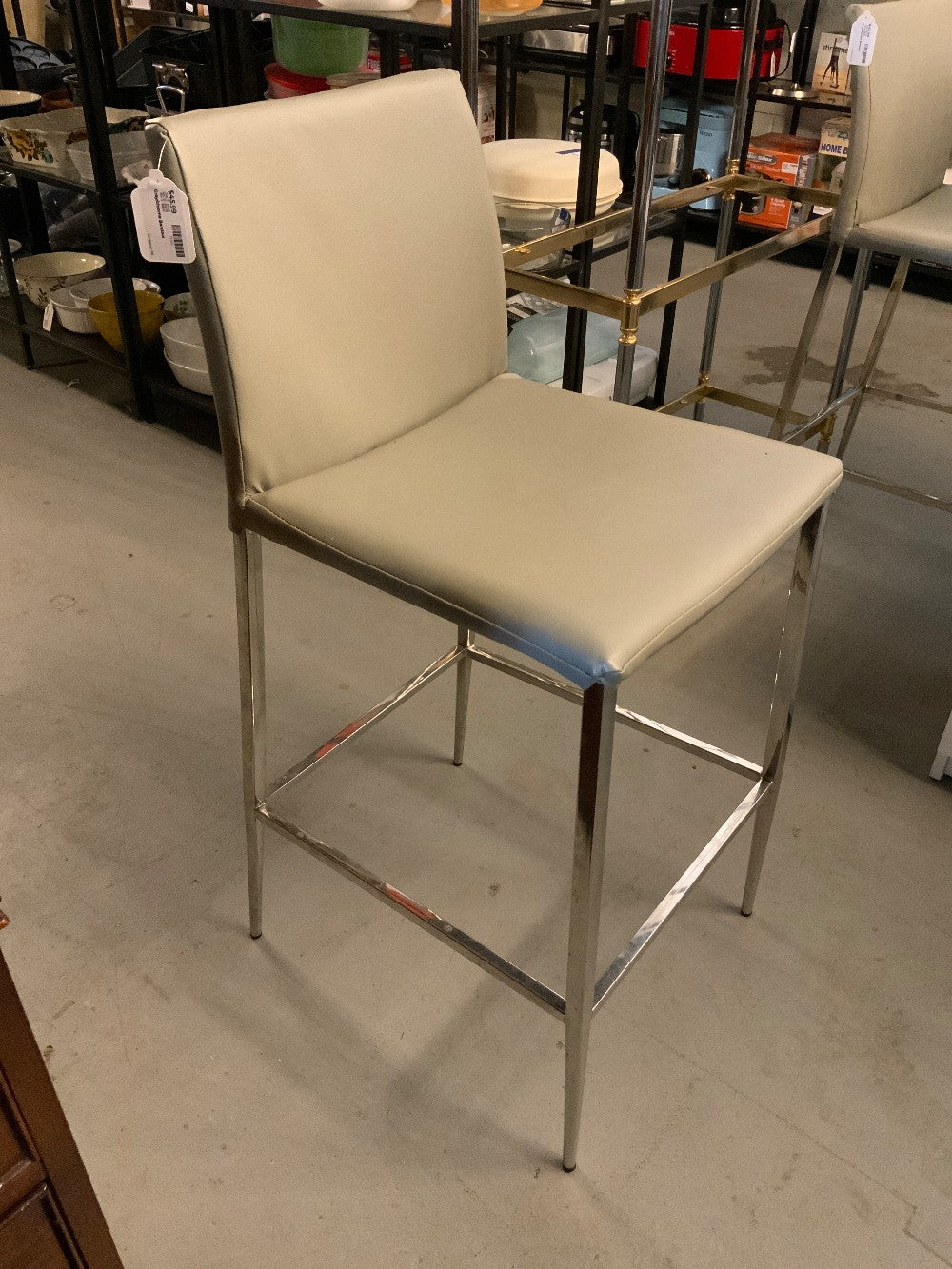 Gray/chrome Barstool|286009