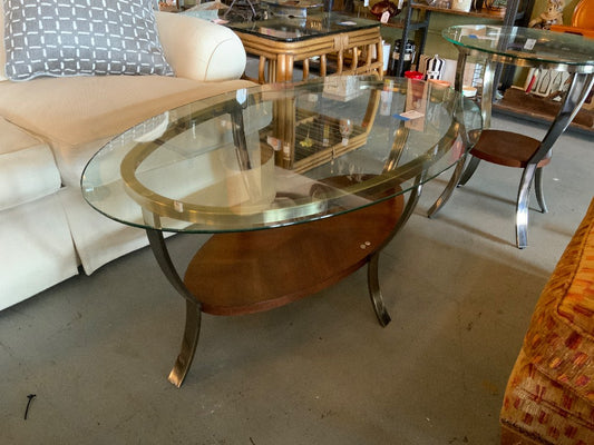 Glass Oval Coffee Table|286023