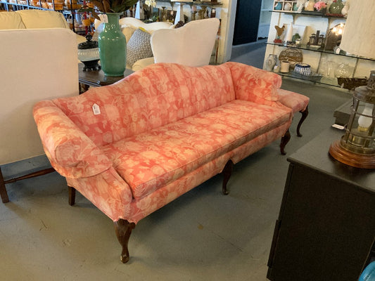 Pink Camelback Sofa with Ottoman|286894
