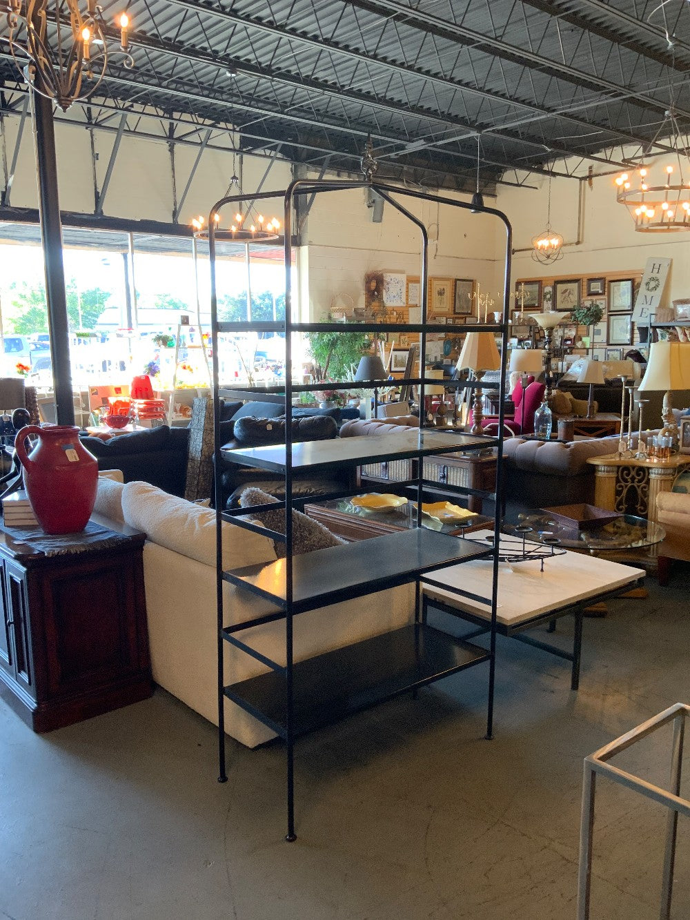 Tall Black Metal Shelving Unit|287649
