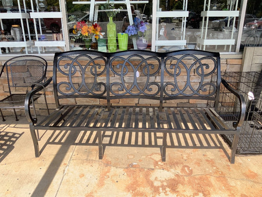 Outdoor 3 Black Section Love Seat w/ Arched Back|287717