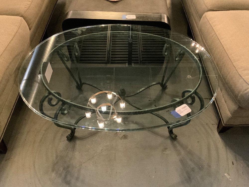 Wrought Iron Oval Shaped Coffee Table|287949