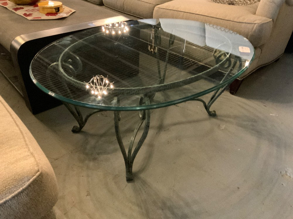 Wrought Iron Oval Shaped Coffee Table|287950