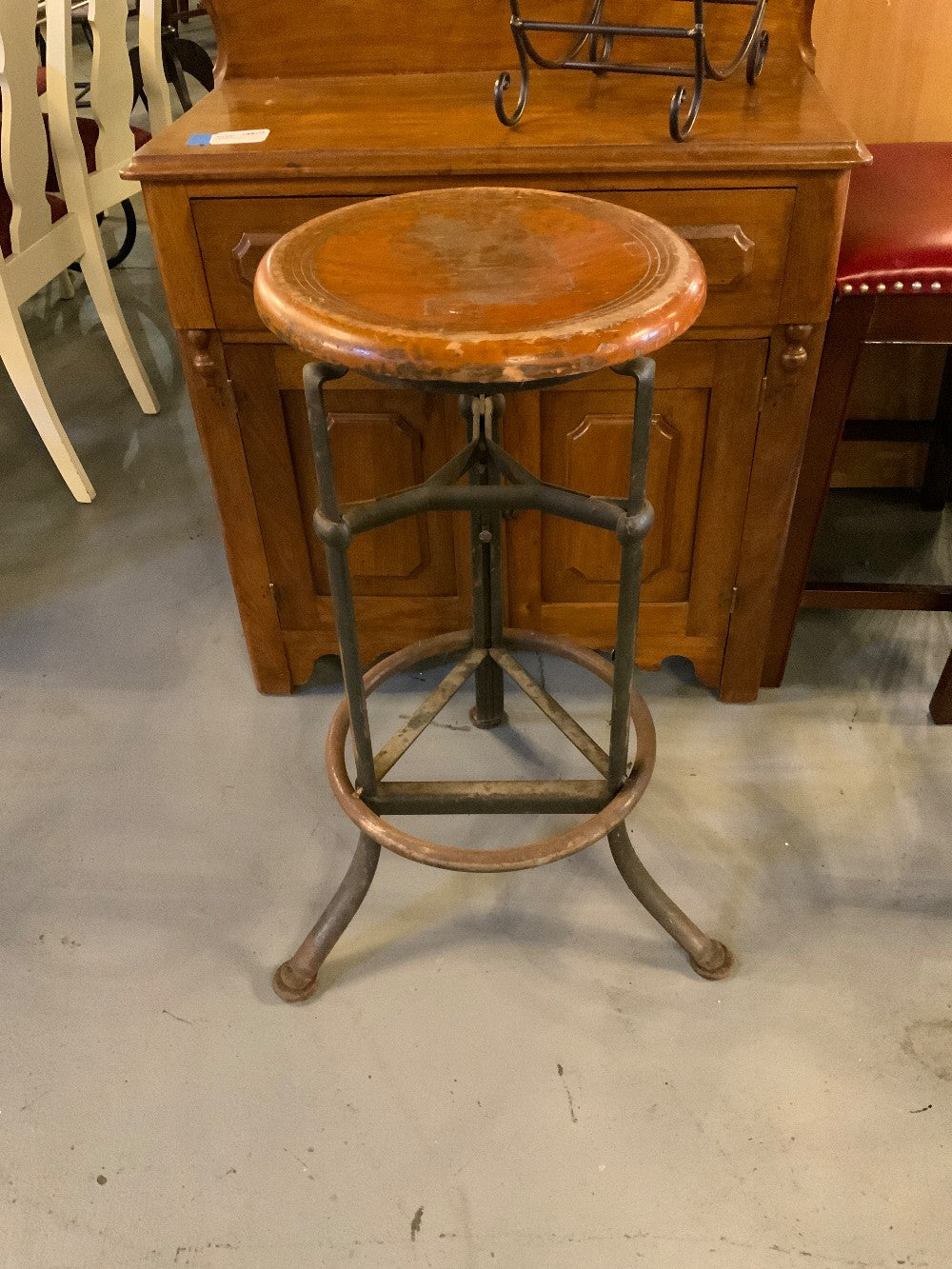 Wood/Wrought Iron Barstool|287951