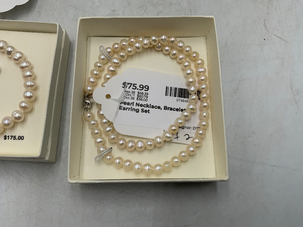 Pearl Necklace, Bracelet & Earring Set|288005