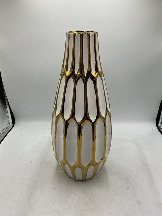 Lg Gold / White Vase|288454