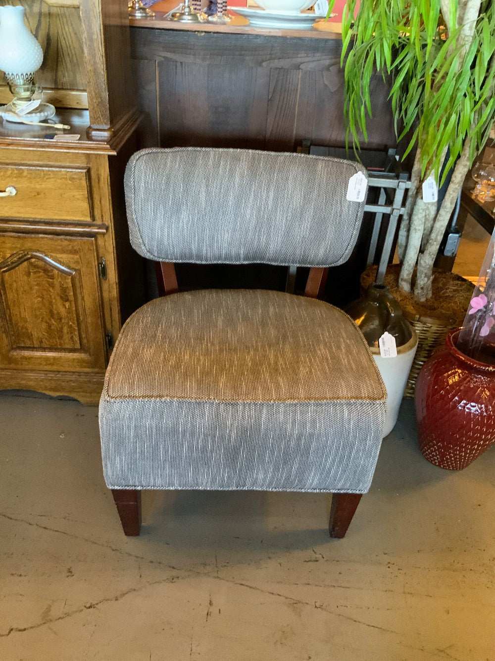 Black / Grey Tweed Accent Chair|288567