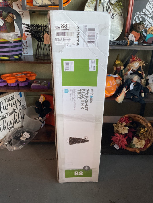 Black 7 ft Fir Prelit Tree|289187