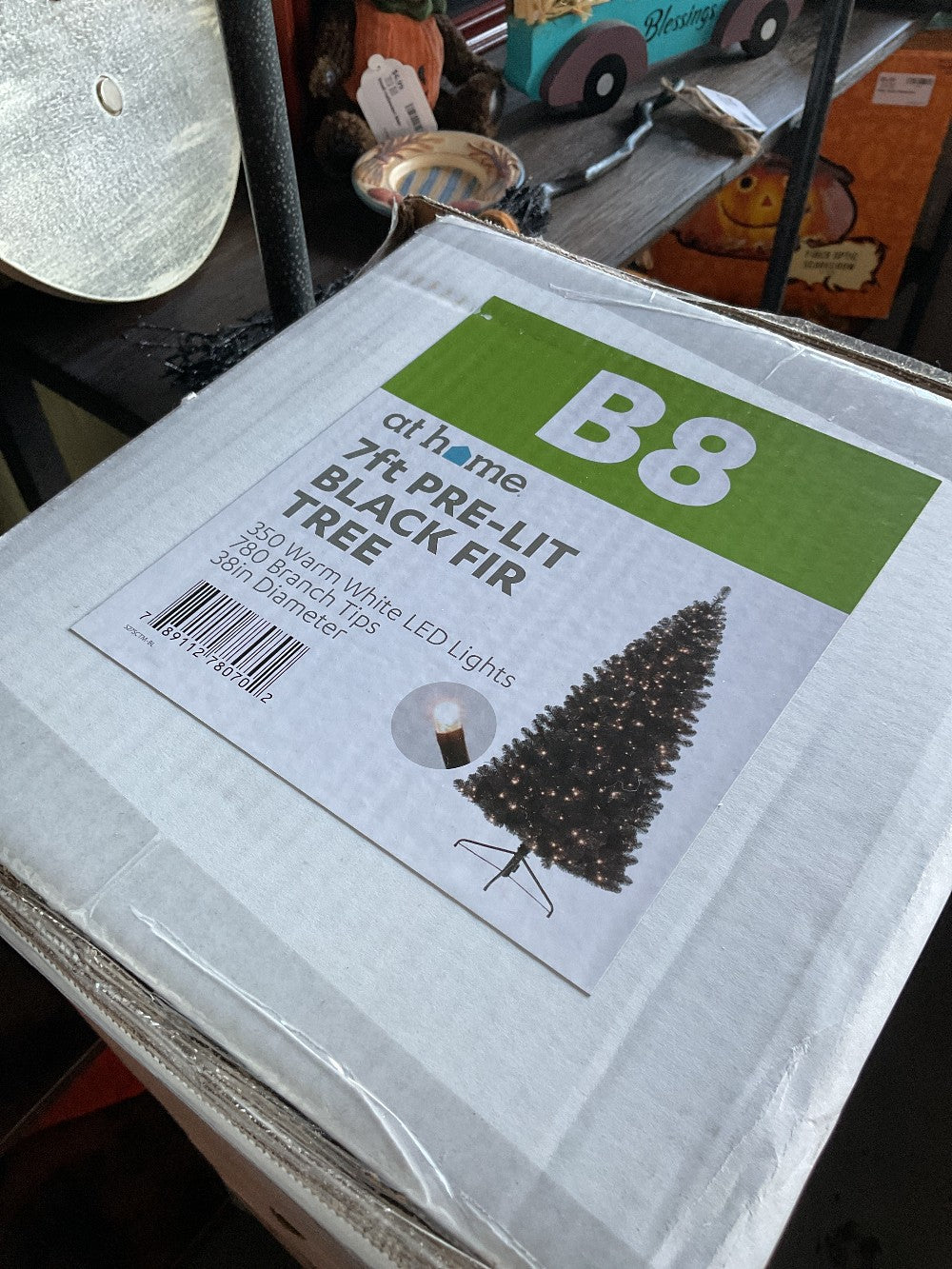 Black 7 ft Fir Prelit Tree|289188