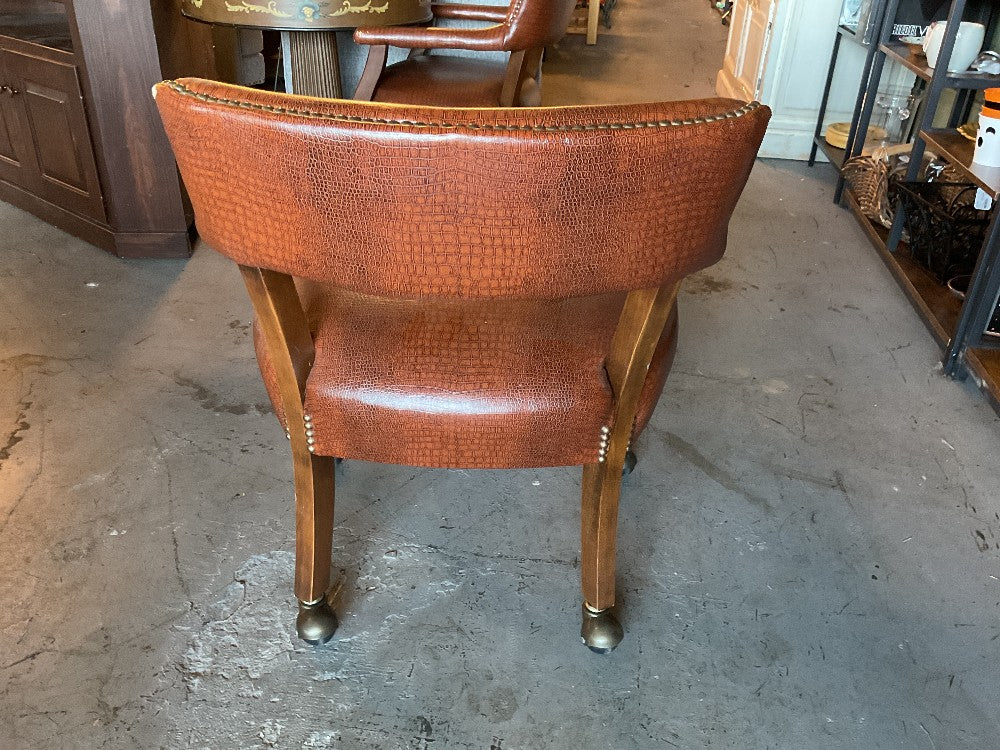 Leather & Nailhead Accent Office Chair|289258