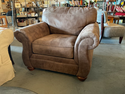 Microsuede Brown Accent Chair|289419
