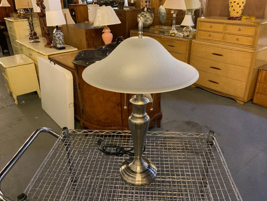Lamp - Double Bulb - Silver Base / Glass Shade|289454
