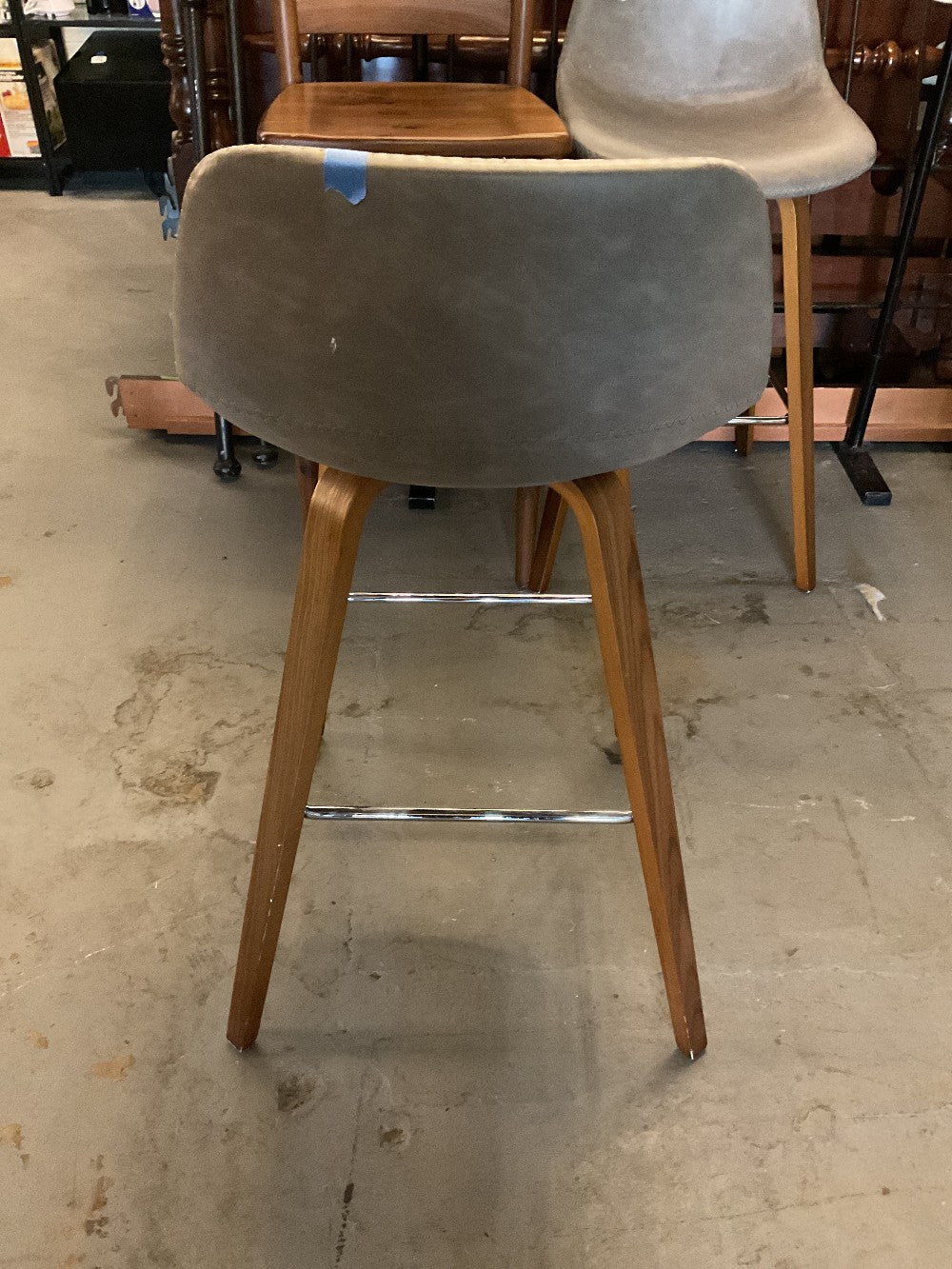 Grey Leather Barstool|289480