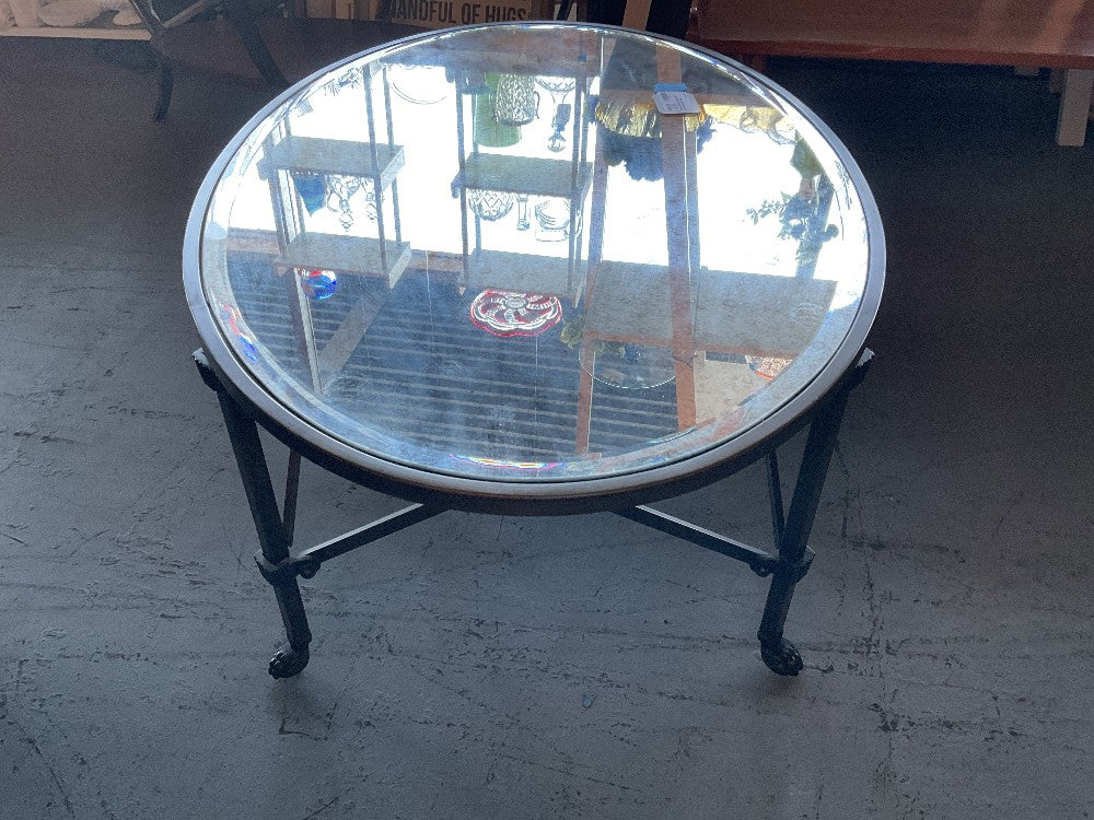 Metal Coffee Table with Mercury Glass Inlay|289519