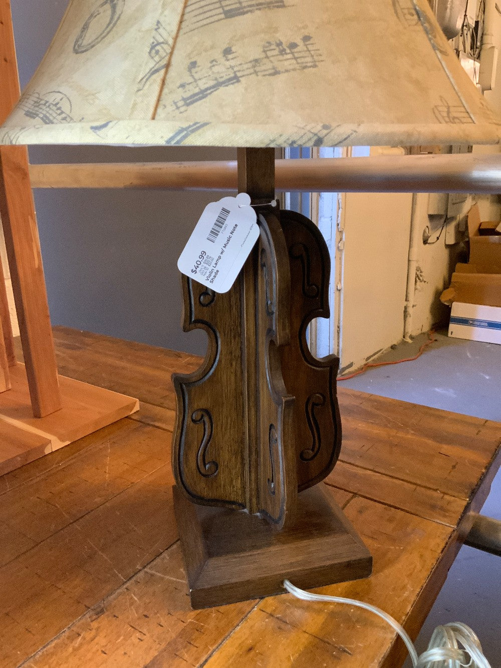 Violin Lamp w/ Music Note Shade|289541
