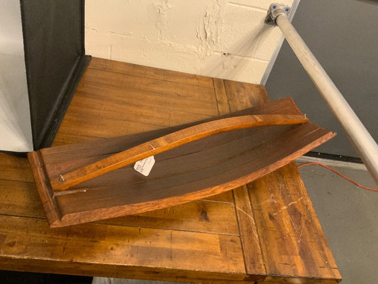 XL Wood Wine Barrel Tray with Handle|289563