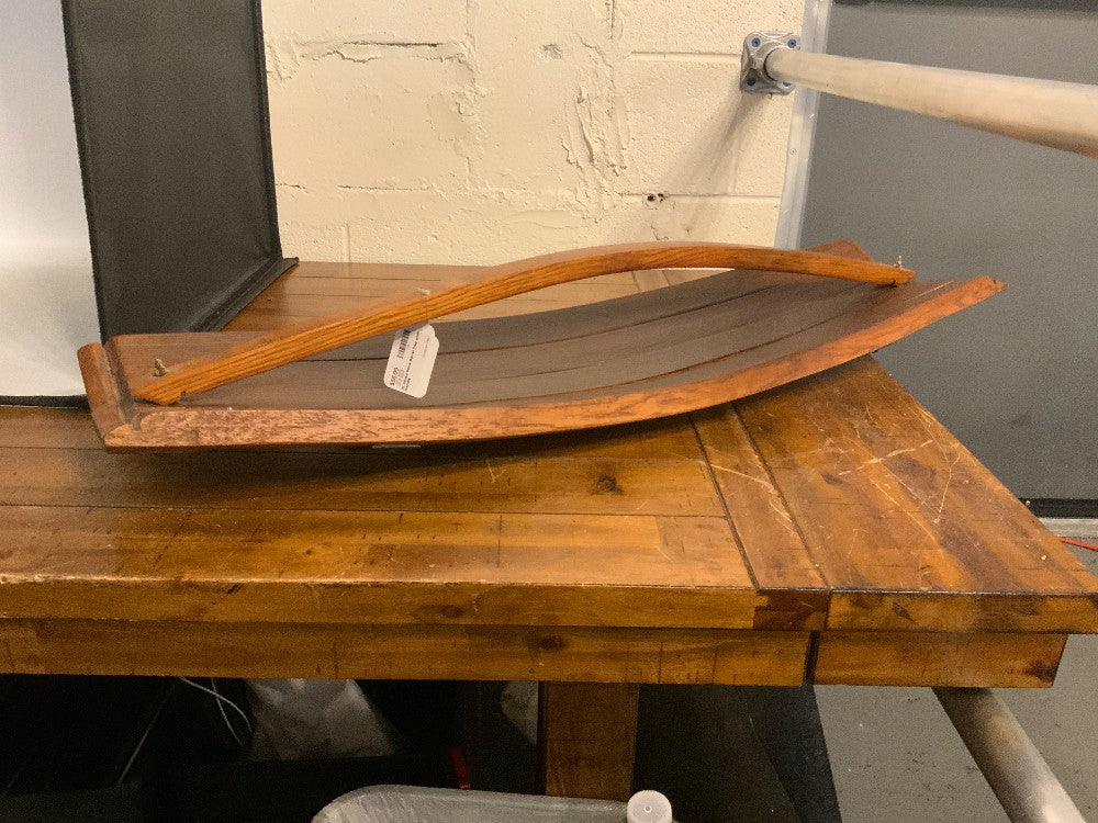 XL Wood Wine Barrel Tray with Handle|289564